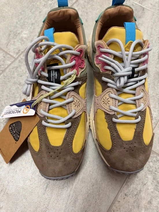 NWT Flower Mountain Wave Sneakers - Yellow Multi women’s size 8/ 39 - Picture 3 of 8